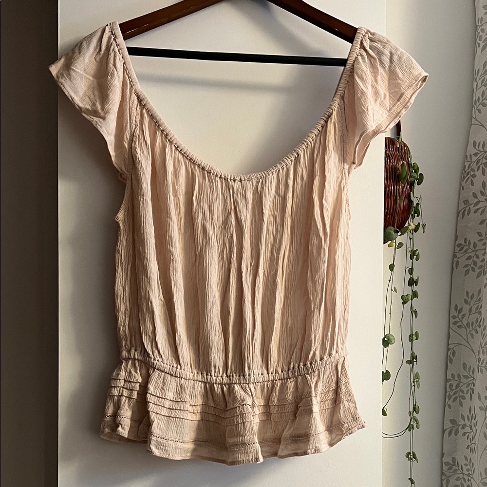 Women's Soft Pink Ruffle Top